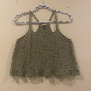 Olive green boho flowy tank